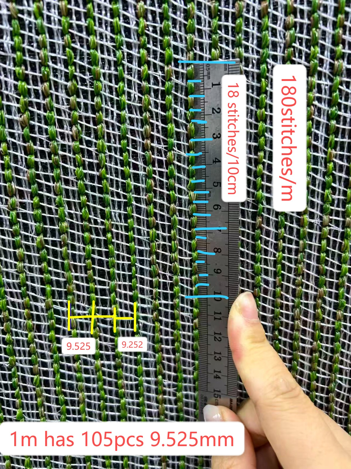 How to calculate the artificial grass density